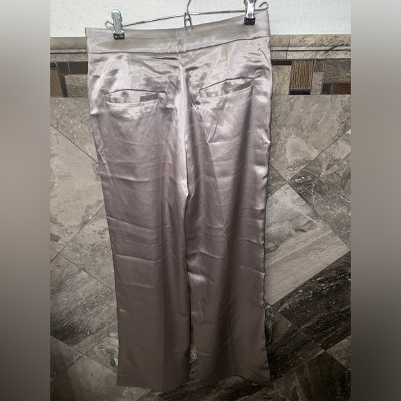 House of CB Alivia Grey Satin Loose Fit Trousers - Picture 7 of 7